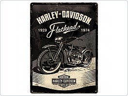 Plechová cedule Harley Davidson Flathead Black, 30x40cm