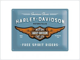 Plechová cedule Harley Davidson Free Spirit Riders, 30x40cm