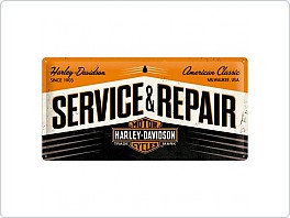 Plechová cedule Harley Davidson Service and Repair, 25x50cm