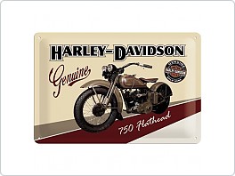 Plechová cedule Harley Davidson 750 Flathead, 20x30cm