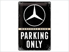 Plechová cedule Mercedes Parking Only, 20x30cm