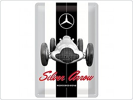 Plechová cedule Mercedes Benz Silver Arrow, 20x30cm