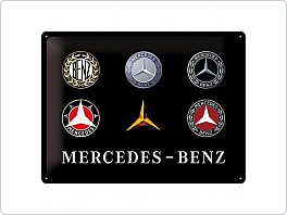 Plechová cedule Mercedes loga, 30x40cm