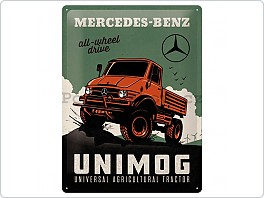 Plechová cedule Mercedes Unimog, 30x40cm