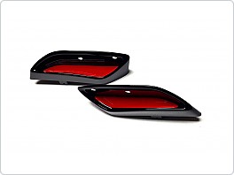 Škoda Superb III - atrapy výfuku RS-STYLE v provedení RS230 Glossy black - GLOWING RED