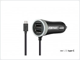 Nabíječka s oboustranným konektorem typ C + 2x USB 2,4A