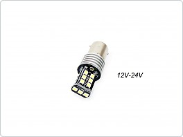 LED žárovka Ba15S (P21W) 15SMD CANBUS 12-24V, bílá, 1ks jednovlákno