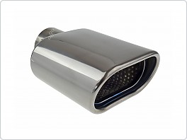 Koncovka výfuku ovál 122x68mm, nerez tmavá