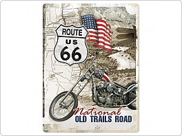 Plechová cedule Route 66 Old Trails Road, 30x40cm