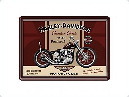 Plechová cedule Harley Davidson 1949, 10x14cm