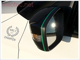 Lišta na zpětná zrcátka Milotec, zelená 2ks, Škoda Octavia II FL, III, IV, Superb II, III, Rapid, Citigo, Yeti, Fabia III, Kodiaq, Karoq, Scala, Kamiq , Enyaq