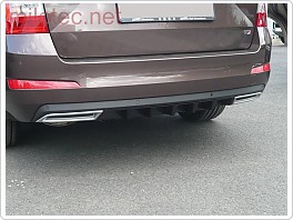 Škoda Octavia 3, Difuzor zadního nárazníku Milotec, černý klavírlak + koncovky