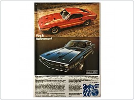 Plechová cedule Ford Mustang Shelby 350/500, 20x30cm