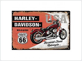 Plechová cedule Harley Davidson R66, 20x30cm