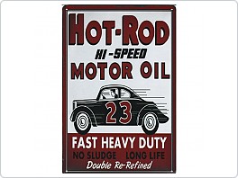 Plechová cedule HOT ROD Motor Oil, 20x30cm
