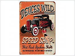 Plechová cedule HOT ROD Speedshop, 20x30cm