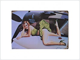 Plechová cedule letadlo girl, 20x30cm