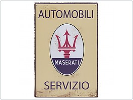 Plechová cedule Maserati Servizio, 20x30cm