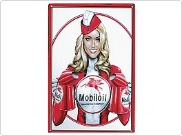 Plechová cedule Mobil Oil Girls, 20x30cm