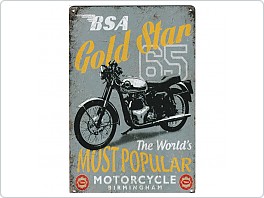 Plechová cedule moto BSA Gold Star, 20x30cm