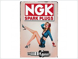 Plechová cedule NGK Spark Plugs, 20x30cm