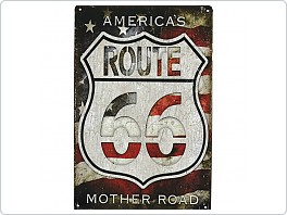 Plechová cedule Route 66, 20x30cm 