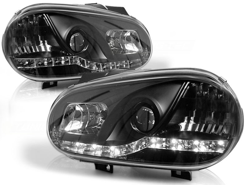 Přední světlomety, světla, lampy Volkswagen Golf 4, 1998-2003, LED černé LPVW86 | Autoplay tuning