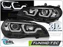 Přední světla BMW X5, E70, 2007-2013, DRL, LED angel eyes, černé, LPBMG9 AKCE 