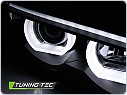 Přední světla BMW E38, 1994-2001, 3D LED angel eyes, černé