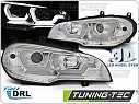 Přední světla, světlomety, lampy BMW X5 E70, 2007-2013, TUBE LIGHT, DRL, chromové