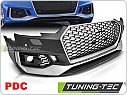 Přední nárazník SPORT, Audi A4 B9, 2015-2019, PDC, černo stříbrný, zpau31