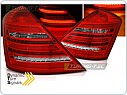 Zadní světla, světlomety, lampy Mercedes W221, 2005-2009, LED, SEQ, W222 LOOK, červeno-bílé