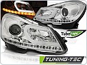 Přední světla, lampy, LED světlomety Mercedes C-Class W204, 2011-2014, TubeLight, chromové