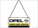 Závěsná cedule Opel Parts and Service, 20x10 cm