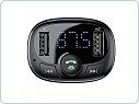 FM vysílač do auta BASEUS 2x USB, Bluetooth - černý