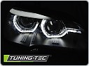 Přední LED světla, světlomety, lampy BMW X5 E70 2007-2013, LED angel eyes, DRL, xenon OEM, černá