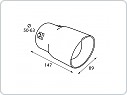 Koncovka výfuku TS-50 nerez, 90mm, kulatá