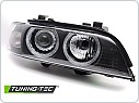 Přední světlomety, světla, lampy BMW E39 LCI, 2000-2003, Angel Eyes, XENON, černé