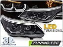 Přední světla, světlomety, lampy BMW E60, E61 2003-2007, 3D LED Angel Eyes, černé