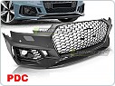 Přední nárazník SPORT, Audi A4 B9, 2015-2019, PDC, černý lesk, zpbm30