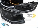 Přední světla, světlomety, lampy VW Caddy 2020-, DRL, SEQ, LED, TubeLight, černé LPVWV4