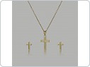 Křížek s řetízkem + náušnice