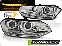 Přední světla, světlomety, lampy VW Polo VI 2G, 2017-2021, SEQ, LED, chrom