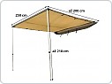 Markýza na střešní nosiče a hagusy (250x200cm)