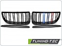 Přední maska, ledvinky BMW E90, E91 2005-2008, černý lesk trikolora GRBMH3