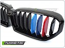 Přední maska, ledvinky BMW G30, G31 LCI 2020-2023, černá lesklá + trikolora, GRBMN4