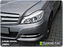 PŘEDNÍ SVĚTLA MERCEDES C W204, 2011-2014, LED TUBE, DRL, SEQ, LPMEF2 chrom