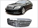 Přední maska Mercedes W221 2005-2009 chromovo černá, grme20