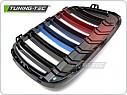 Přední maska, ledvinky BMW X1 F48 2015-2020, tříbarevná žebra, lesklá černá