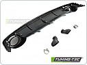 Zadní difuzor s integrovaným LED brzdovým světlem AUDI A7 4G (C7) 2010-2014, SPORT STYLE, Twin outlet, lesklá černá